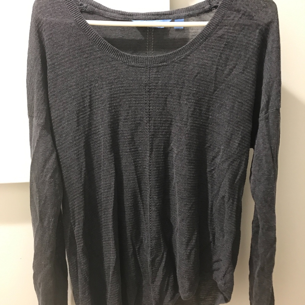Dark grey lightweight, crew-neck sweater
